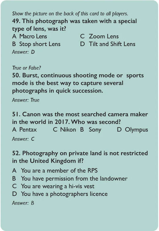 Photographers Trivial Pursuit Level 1
